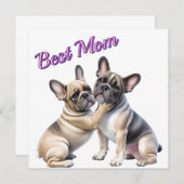 French Bulldog Liebe französische Bulldogge サンキューカード (正面/裏面)