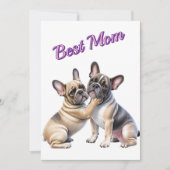 French Bulldog Liebe französische Bulldogge  サンキューカード (正面)