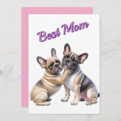 French Bulldog Liebe französische Bulldogge  サンキューカード (正面/裏面)