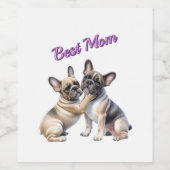 French Bulldog Liebe französische Bulldogge  ワインラベル (シングルラベル)