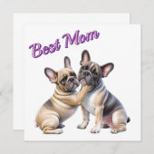 French Bulldog Liebe französische Bulldogge  招待状 (正面/裏面)