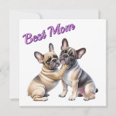 French Bulldog Liebe französische Bulldogge  招待状 (正面)