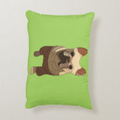 French Bulldog, Lime Green アクセントクッション (裏面(縦))