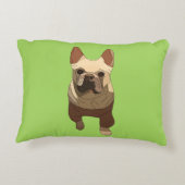 French Bulldog, Lime Green アクセントクッション (裏面)