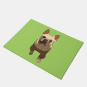 French Bulldog, Lime Green ドアマット (アングル)