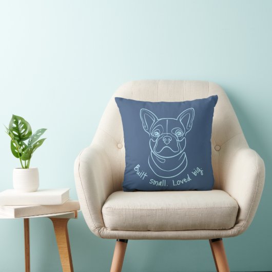 French Bulldog Line Art. Built Small. Loved Big. クッション (椅子)