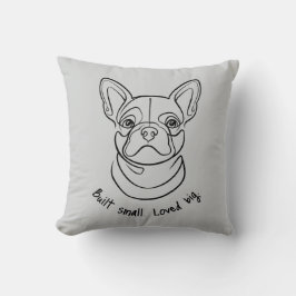 French Bulldog Line Art. Built Small. Loved Big. クッション