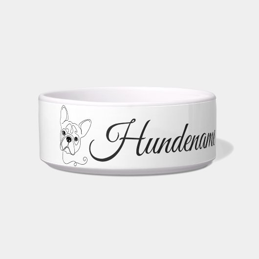 French Bulldog Line Art personalized bowl ボウル (正面)