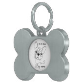 French Bulldog Line Art Personalized Tag ペットネームタグ (正面右)