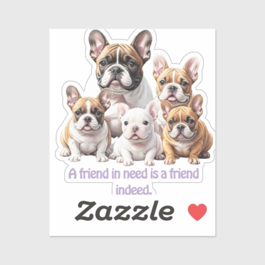 French Bulldog lustige Freunde Bulldoggen シール (シート)
