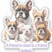 French Bulldog lustige Freunde Bulldoggen シール (正面)