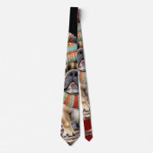 French Bulldog lustige Schlittenfahrt im Urlaub ネクタイ (正面)