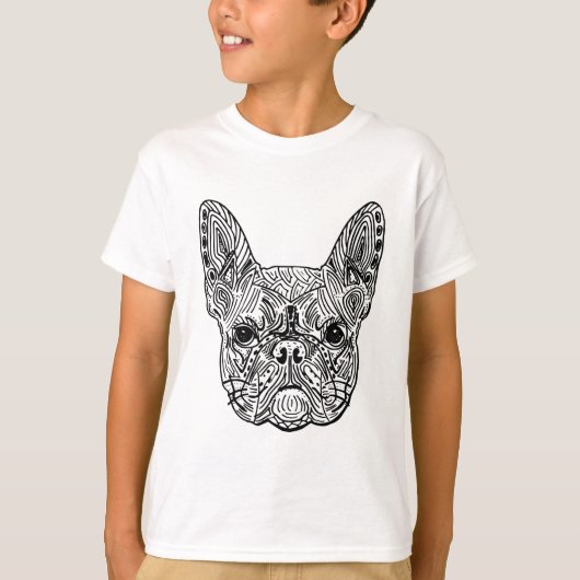 French Bulldog Mandala Tシャツ (正面)