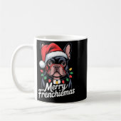 French Bulldog Merry Frenchiemas Santa Hat Christm コーヒーマグカップ (左)