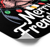 French Bulldog Merry Frenchiemas Santa Hat Christm ポスター (角)