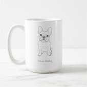 French Bulldog Minimalist Line Art - Front and Bac コーヒーマグカップ (左)