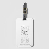 French Bulldog Minimalist Line Art - Front and Bac ラゲッジタグ (正面縦)