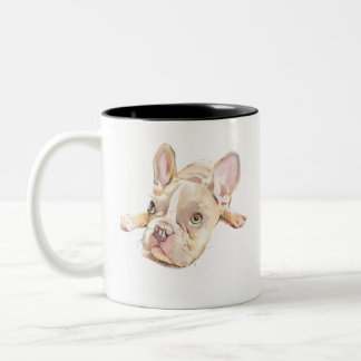 French Bulldog Mug, Dog Mom Gift, Cute Ceramic ツートーンマグカップ