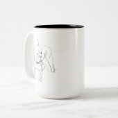 French Bulldog Mug – Hand Drawn Dog Illustration ツートーンマグカップ (正面左)