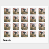 French Bulldog On a Paris Park Bench スクエアシール (シート)