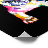 French Bulldog Original Watercolor Drawing Gift ポスター (角)