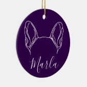 French Bulldog Ornament (Paw Prints) セラミックオーナメント (右)