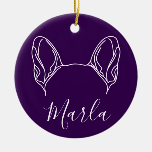 French Bulldog Ornament (Paw Prints) セラミックオーナメント (正面)