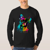 French Bulldog Paint Splatter Frenchie  Splatter Tシャツ (正面)