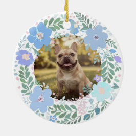 French Bulldog Pastel Blue Custom Photo Memorial セラミックオーナメント