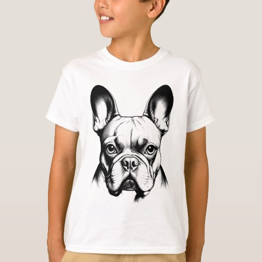 French Bulldog Pencil Sketch Frenchie Boys Tシャツ (正面)