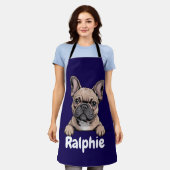 French Bulldog Personalized Dog Name Pet Owner エプロン (着用した状態)