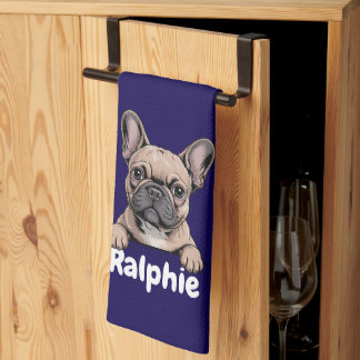 French Bulldog Personalized Dog Name Pet Owner キッチンタオル