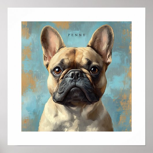 French Bulldog Personalized Print ポスター (正面)
