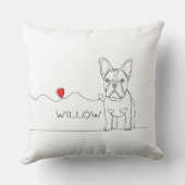 French Bulldog Pet Line Art with Name Bed クッション (裏面)