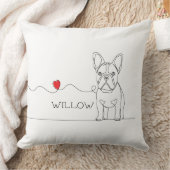 French Bulldog Pet Line Art with Name Bed クッション (ブランケット)