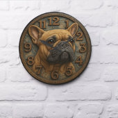 French Bulldog pet lover gift, dog breed ラージ壁時計
