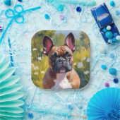 French Bulldog | Pet Painting Dog ペーパープレート (パーティー)