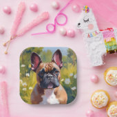 French Bulldog | Pet Painting Dog ペーパープレート (パーティー)