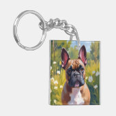 French Bulldog | Pet Painting Dog Art キーホルダー (正面左)