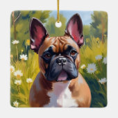 French Bulldog | Pet Painting Dog Art セラミックオーナメント (裏面)