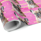 French Bulldog Pink Party Sweet Puppy Dog ラッピングペーパー (ロールコーナー)