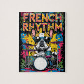 French Bulldog Playing Drums ジグソーパズル (縦)