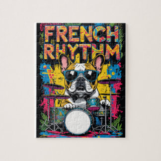 French Bulldog Playing Drums ジグソーパズル
