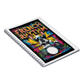 French Bulldog Playing Drums ノートブック (右側)