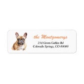 French Bulldog Portrait Return Address ラベル (正面)
