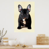 French Bulldog Puppy Sitting ポスター (キッチン)