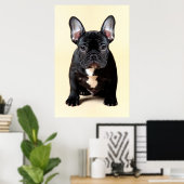 French Bulldog Puppy Sitting ポスター (ホームオフィス)