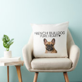 French Bulldog Pure Heart Throw Pillow クッション (椅子)