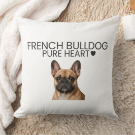 French Bulldog Pure Heart Throw Pillow クッション