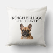 French Bulldog Pure Heart Throw Pillow クッション (正面)